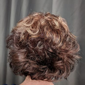 Deena's Tropical Waves - Redbrown coloring with lowlights..... Razored haircut on natural curl - Massage Therapy Near Me - Auburn, California