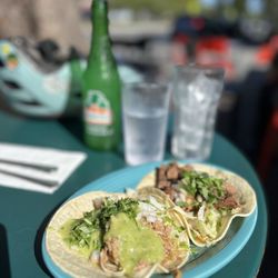 Joe's Taco Lounge & Salsa - Carnitas Taco y taco Carne Asada. Love this place!