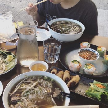 Chef Papa Vietnamese Kitchen - Signature pho and 2 diff spring rolls (fried and the other one with glass noodles and peanut sauce) - Vietnamese Near Me - Flushing, New York Chef Papa Vietnamese Kitchen - Signature pho and 2 diff spring rolls (fried and the other one with glass noodles and peanut sauce) - Vietnamese Near Me - Flushing, New York