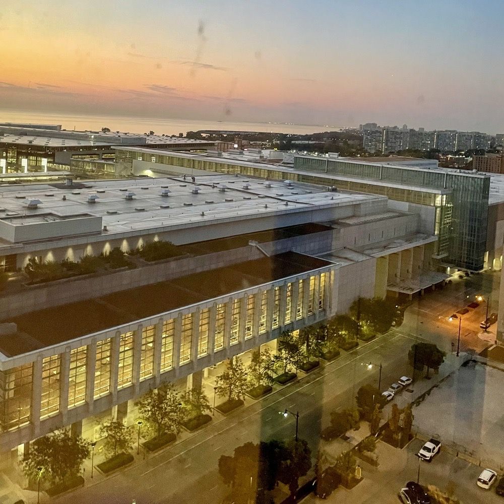 Hampton Inn Chicago McCormick Place - Lovely evening view of Lake Michigan and the west building of McCormick Place - Hotels Near Me - Chicago, Illinois