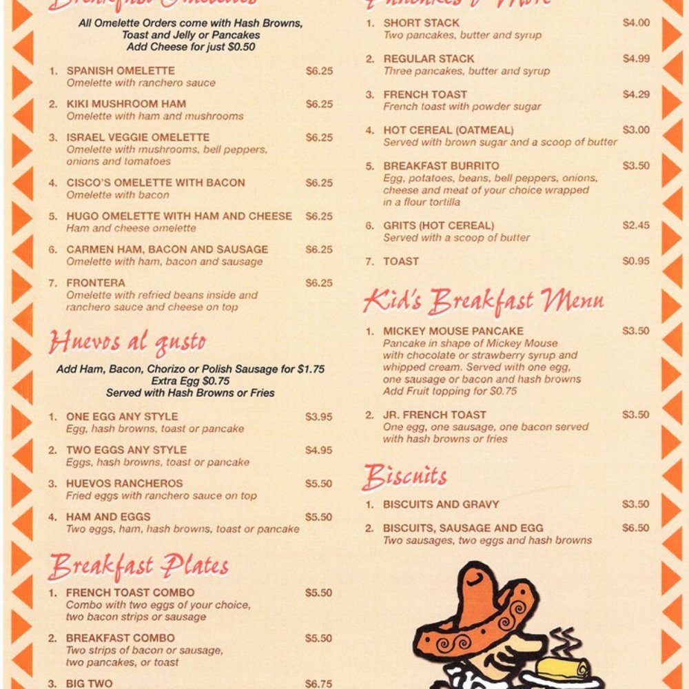 menu (from website)