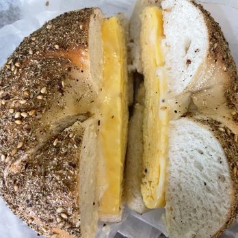 Nomad Donuts - Za'atar bagel with egg and white American cheese - Donuts Near Me - San Diego, California Nomad Donuts - Za'atar bagel with egg and white American cheese - Donuts Near Me - San Diego, California