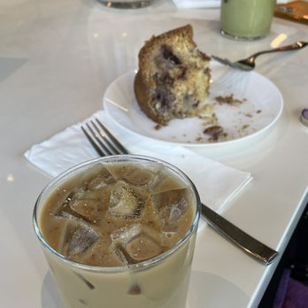 Santo Coffee - Iced panela latte, coffee cake, matcha latte - Coffee & Tea Near Me - Seattle, Washington