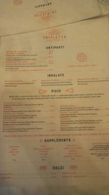 Menu photo 2 Tripletta Paris, 75 Menu photo 2 Tripletta Paris, 75