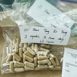 Gen Min Acupuncture & Herb Center - Zi Shen Tong Er Tang 2 caps 3x daily one hour after eating. Do not take while hungry.