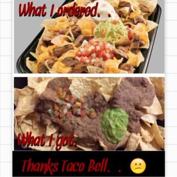 Taco Bell - My wife got XXL NACHOS.Got home & this is what she got a teaspoon of guacamole, a teaspoon of pico de gallo and those beans - Fast Food Near Me - Paso Robles, California Taco Bell - My wife got XXL NACHOS.Got home & this is what she got a teaspoon of guacamole, a teaspoon of pico de gallo and those beans - Fast Food Near Me - Paso Robles, California