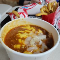 Wendy's - Large Chili with Onions & Cheese