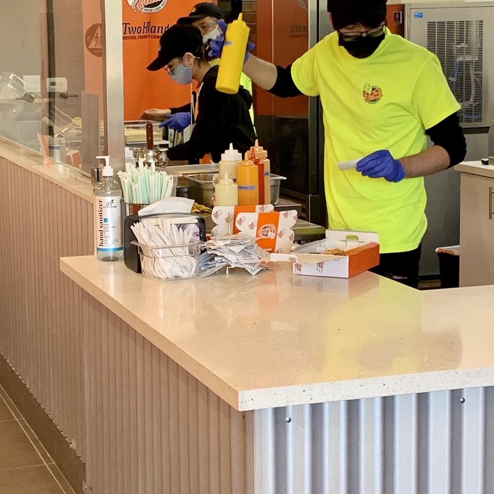 Two Hands Corn Dogs - Pick-Up Counter & Sauce Station - Korean Near Me - Torrance, California Two Hands Corn Dogs - Pick-Up Counter & Sauce Station - Korean Near Me - Torrance, California