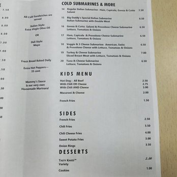 Big Daddy's - Menu prices 2019 - Cheesesteaks Near Me - Hemet, California