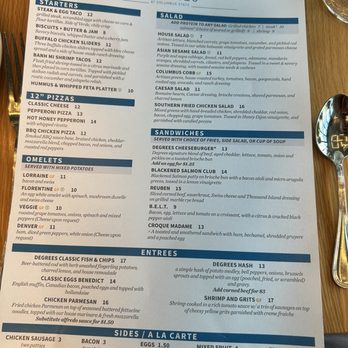 Degrees - Menu - Cocktail Bars Near Me - Columbus, Ohio