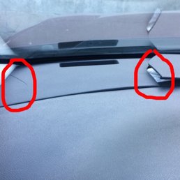 Two cracks on driver side dash. Two cracks on driver side dash.