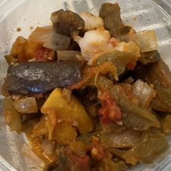 Lumpia Factory - This pinakbet looks like another customer's leftovers that were delivered to us.