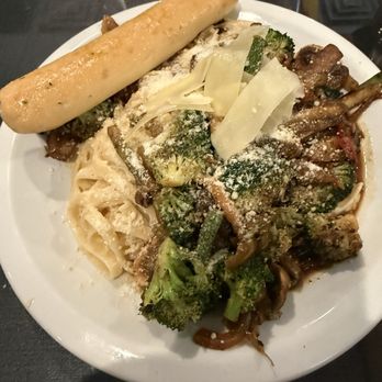 Crave - The star - fettuccine Alfredo made vegetarian and lots of smoky vegetables. - Italian Near Me - Sparta, North Carolina Crave - The star - fettuccine Alfredo made vegetarian and lots of smoky vegetables. - Italian Near Me - Sparta, North Carolina