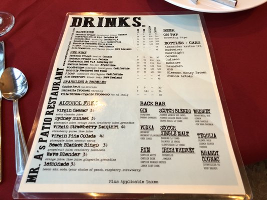 Menu photo 2 Mr A's Patio Restaurant Langley, BC Menu photo 2 Mr A's Patio Restaurant Langley, BC