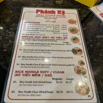 Phanh Ky - Asian Noodle House Menu - Vietnamese Near Me - Katy, Texas