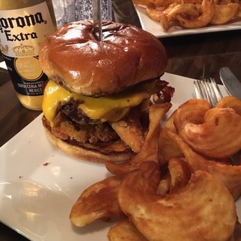 NorthShore Restaurant - a burger and onion rings - American Near Me - Portage, Wisconsin