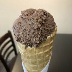 QQ Bubble Tea - Chocolate ice cream with waffle cone ($3.30)