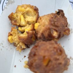 Meat's Meat - Corn fritters , Just awesome for the simple dish that they are   Crisp and tasty, housed them down before I took the photo.