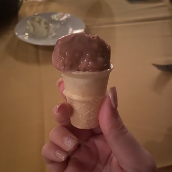 Hugo's Cellar - Complimentary Sherbet on a cone (to cleanse the palate) - American Near Me - Las Vegas, Nevada Hugo's Cellar - Complimentary Sherbet on a cone (to cleanse the palate) - American Near Me - Las Vegas, Nevada