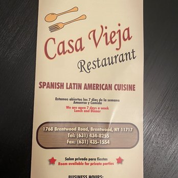 Casa Vieja - Menu - Latin American Near Me - Brentwood, New York