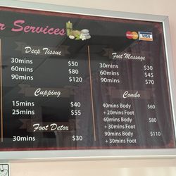 Soul Massage - Menu