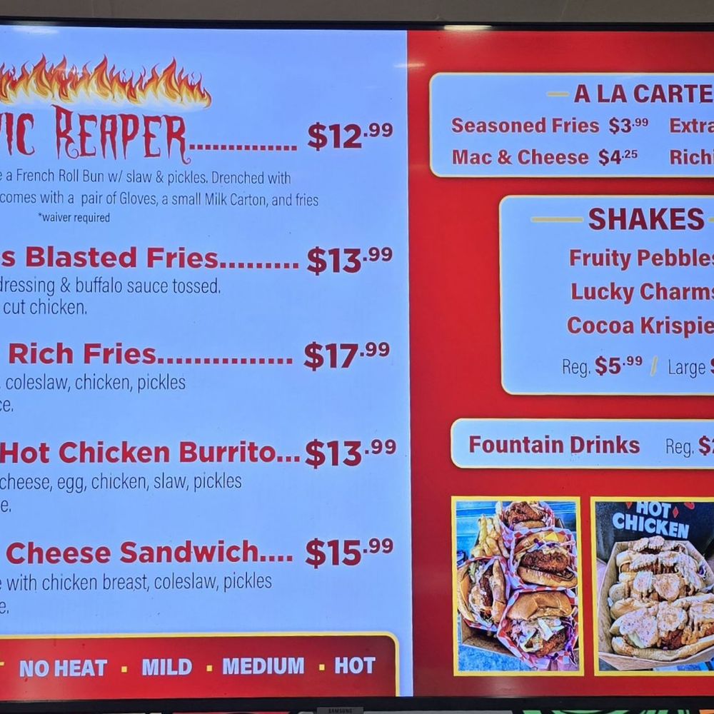Richie’s Hot Chicken - Menu as of 1/23/26 - Chicken Shop Near Me - West Covina, California Richie’s Hot Chicken - Menu as of 1/23/26 - Chicken Shop Near Me - West Covina, California