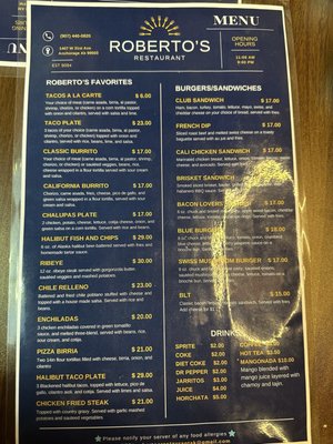 Menu photo 4 Roberto's Anchorage, AK