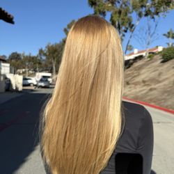 A light strawberry blonde