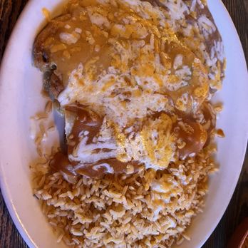 Los Domingos - Chile relleno and shredded beef enchilada. Both were delicious! - Mexican Near Me - Barstow, California