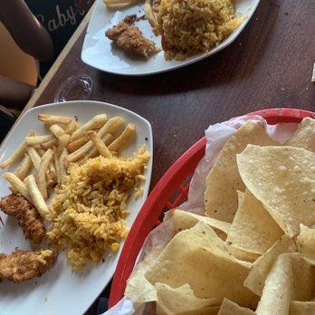 Los Cucos Mexican Cafe - Chicken strips kids meal! Came with lots of food but they wished they had gotten the chicken quesadillas after tasting it from my plate! - Mexican Near Me - Kingwood, Texas