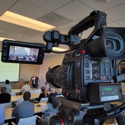 Prince Productions - Los Angeles corporate video production setup with professional lighting and cameras by Prince Media Solutions.