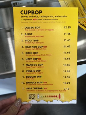 Menu photo 4 Cupbop Phoenix, AZ