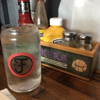 Finney's Crafthouse - Burbank - Water glass and condiment station - New American Near Me - Burbank, California