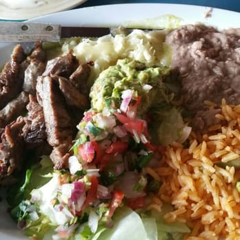 Taqueria Arandas - Fajitas with a enchilada rice & beans. Soo good! - Mexican Near Me - Irving, Texas Taqueria Arandas - Fajitas with a enchilada rice & beans. Soo good! - Mexican Near Me - Irving, Texas