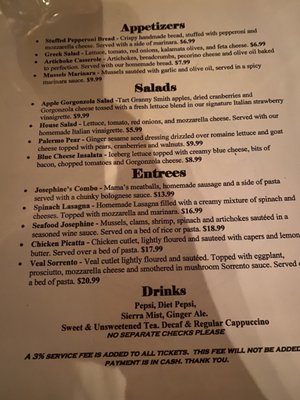 Menu photo 3 Josephine's Kitty Hawk, NC