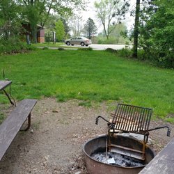 Sandhill Station State Campground - View from fire ring to parking lot