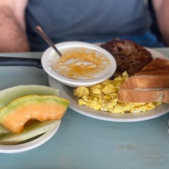 Lulu's Cafe - 8 oz. Steak and Eggs Breakfast Plate w/ grits and Fresh Fruit Bowl Breakfast - Diners Near Me - Myrtle Beach, South Carolina Lulu's Cafe - 8 oz. Steak and Eggs Breakfast Plate w/ grits and Fresh Fruit Bowl Breakfast - Diners Near Me - Myrtle Beach, South Carolina