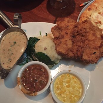 Yard House - Southern fried chicken breast with corn ,fried beans, mash potato and gravy - Bars Near Me - Temecula, California Yard House - Southern fried chicken breast with corn ,fried beans, mash potato and gravy - Bars Near Me - Temecula, California