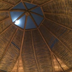 Peacocks Restaurant - Roof over the fire pit