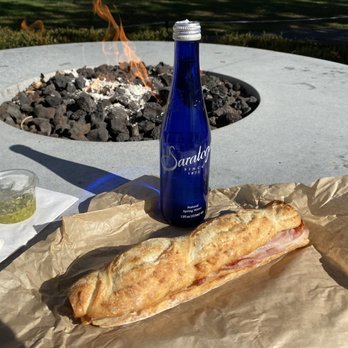 Silverado Resort - Prosciutto and Cheese sandwich and sparkling water from the Market and Bakery. - Resorts Near Me - Napa Valley, California Silverado Resort - Prosciutto and Cheese sandwich and sparkling water from the Market and Bakery. - Resorts Near Me - Napa Valley, California