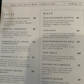 Lucente Cucina - 8/2026 menu - Mediterranean Near Me - Redding, California Lucente Cucina - 8/2026 menu - Mediterranean Near Me - Redding, California