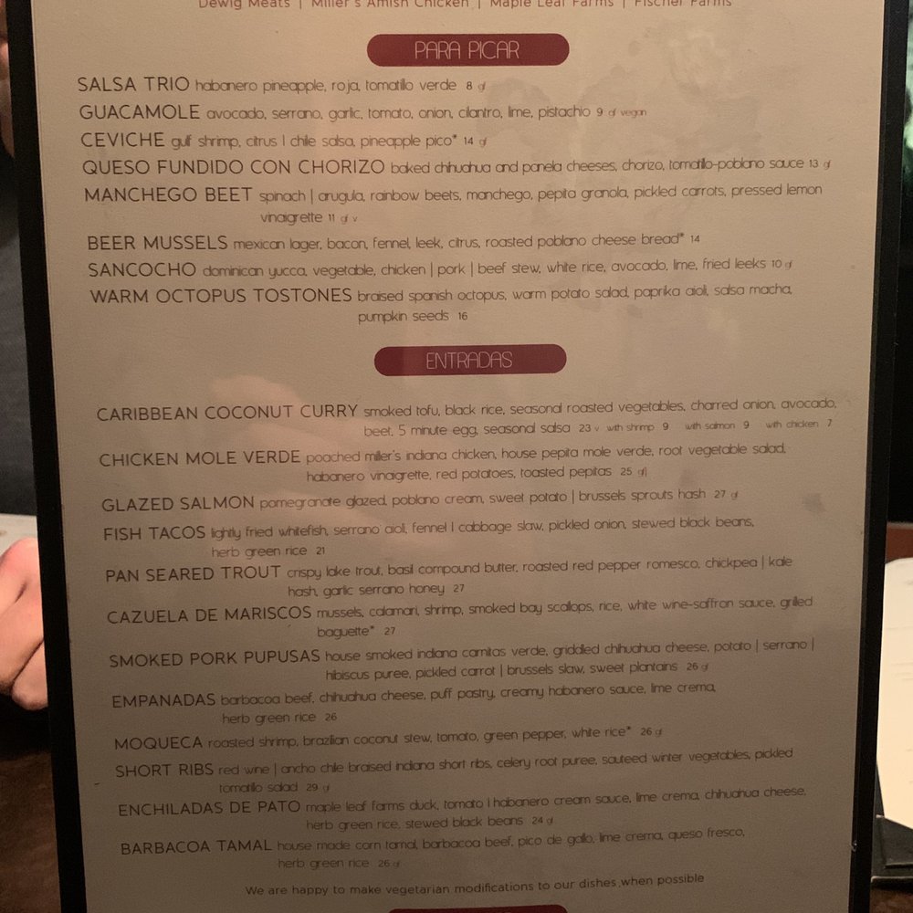 Delicia - Menu - Latin American Near Me - Indianapolis, Indiana Delicia - Menu - Latin American Near Me - Indianapolis, Indiana