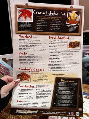 Menu photo 8 Crabby's Dockside Clearwater Beach, FL