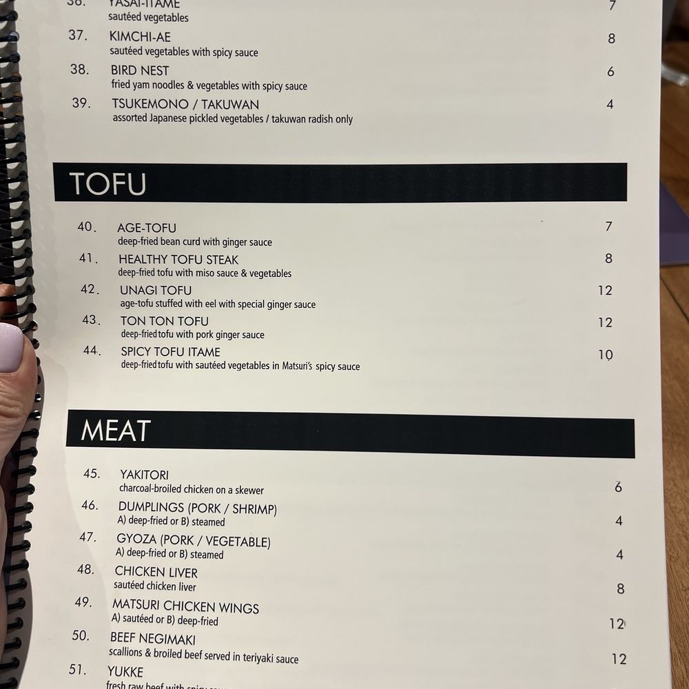 Matsuri - Menu - Japanese Near Me - Coral Terrace, Florida