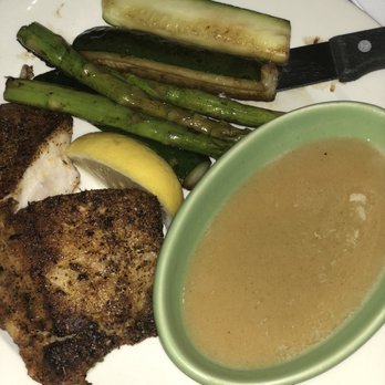 The Lobster Trap - Sea bass blackened with caper sauce on the side - Seafood Near Me - Avalon, California The Lobster Trap - Sea bass blackened with caper sauce on the side - Seafood Near Me - Avalon, California