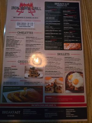 Menu photo 1 Iron Horse Grill Dundee, MI