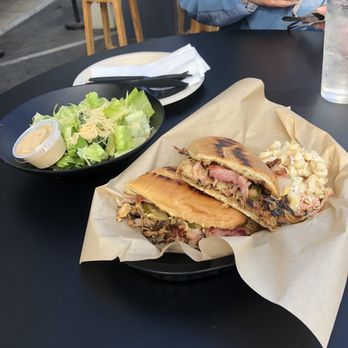 The Promiscuous Fork - Cubano and Ballast Point IPA with green pepper Caesar salad - Barbeque Near Me - La Jolla, California The Promiscuous Fork - Cubano and Ballast Point IPA with green pepper Caesar salad - Barbeque Near Me - La Jolla, California