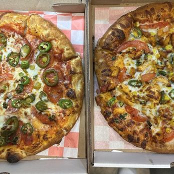 Mizan Pizza - Hottest in USA on left , tikka pizza on right (without onion) - Pizza Near Me - Ballwin, Missouri Mizan Pizza - Hottest in USA on left , tikka pizza on right (without onion) - Pizza Near Me - Ballwin, Missouri