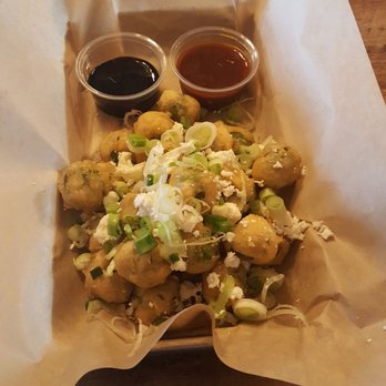 508 Tavern - Fried Olives stuffed with garlic and feta and served with spicy ponzu.  Uh...yes please! - Bars Near Me - Vista, California