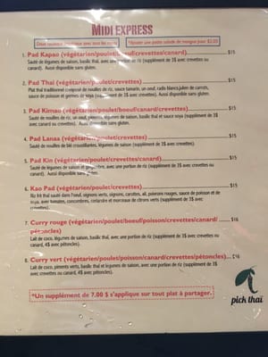 Menu photo 5 Pick Thaï Montreal, QC